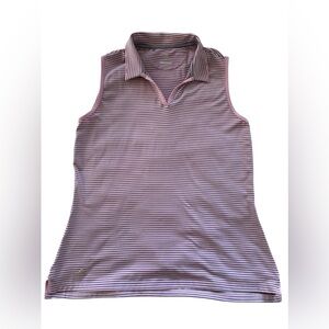 Adidas Pink and Purple Striped Tank Top Golf Polo Tank XL